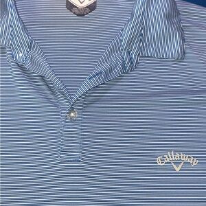 Callaway Blue and White Striped Men’s Polo